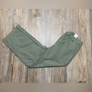 Dixie Womens M Pull On Pants Waist High Rise Green Italian